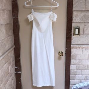 White semi long dress